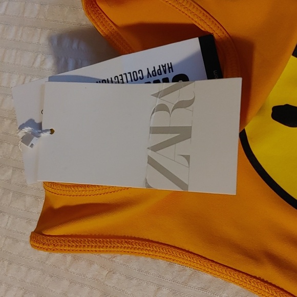 🌸Host Pick🌸NWT Zara Smiley Orange Crop Tank Top - Picture 3 of 10